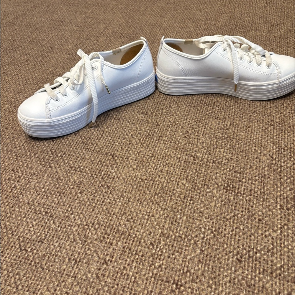 Keds Triple Up Leather Sneakers in White - Picture 4 of 9